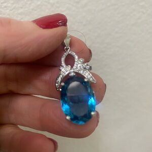 Elegant Natural London Blue topaz Pendant!